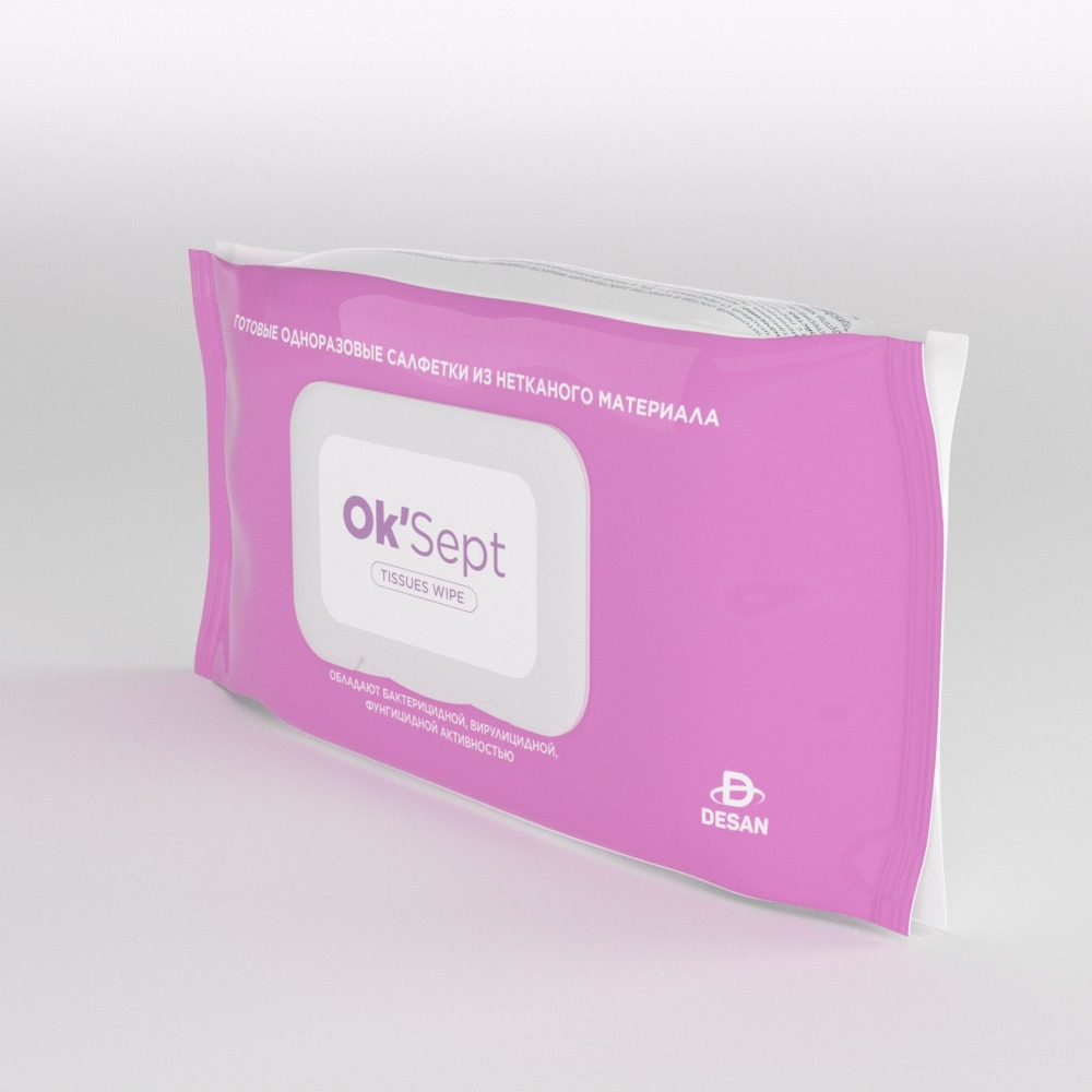 Дезинфицирующие салфетки Ok’Sept tissues wipe